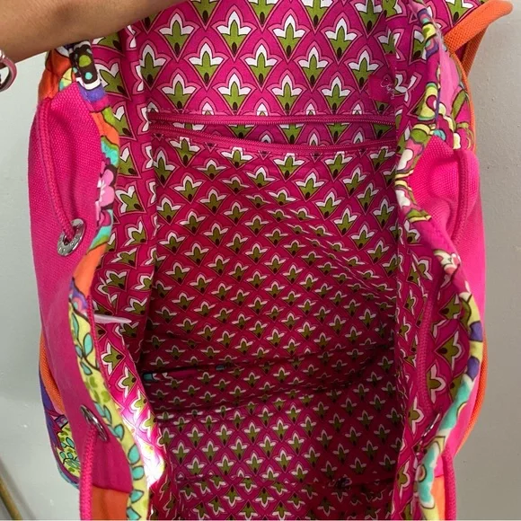 Vera Bradley Retired 2014 Pink Swirls Backpack - Picture 9 of 11